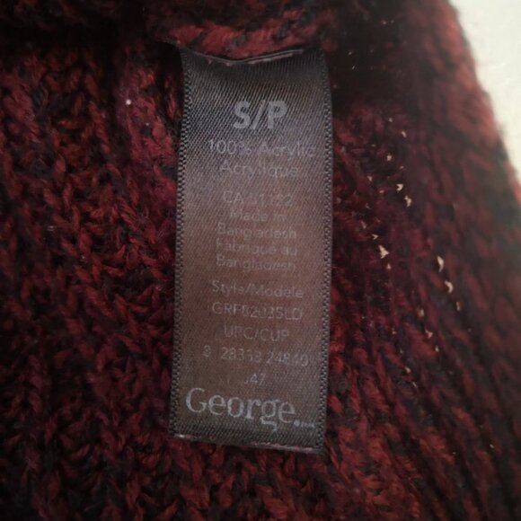 2 / $30.00 - George Ladies Burgundy with Black V-neck Sweater - Picture 5 of 10